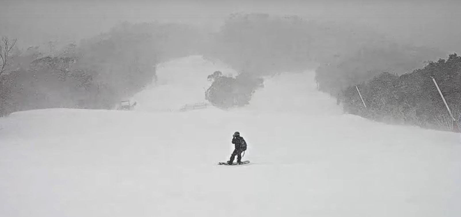 Wild and woolly day in the Australian Alps with temps that feel like minus 17