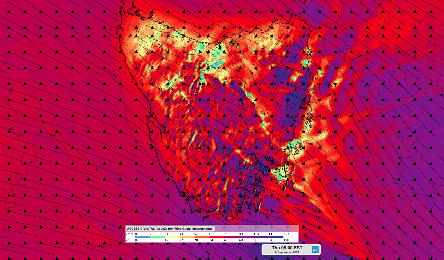 Another windy night ahead in Tasmania