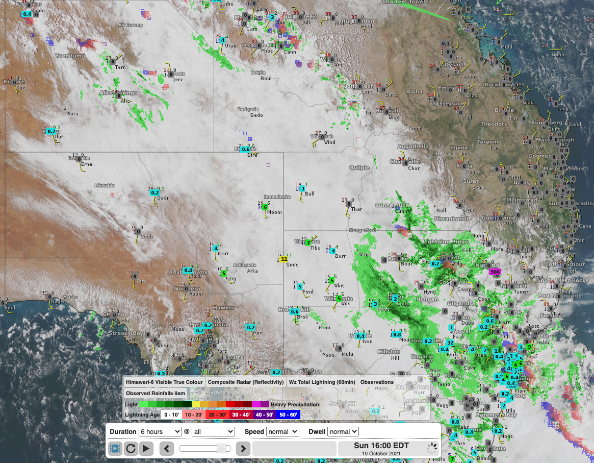 Sunday spring rumbling in New South Wales 