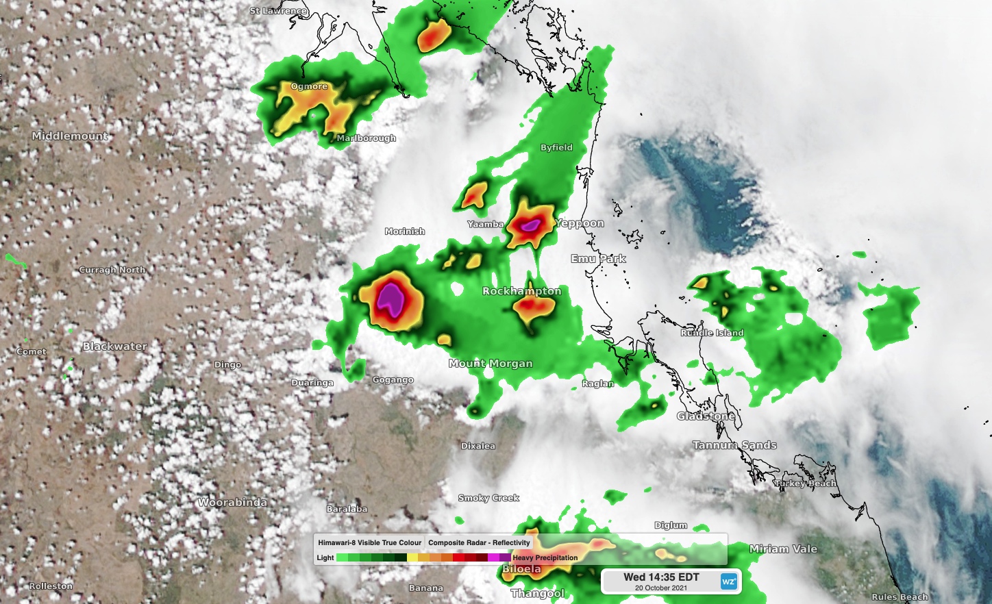 Warning for giant hail in QLD and NSW on Wednesday