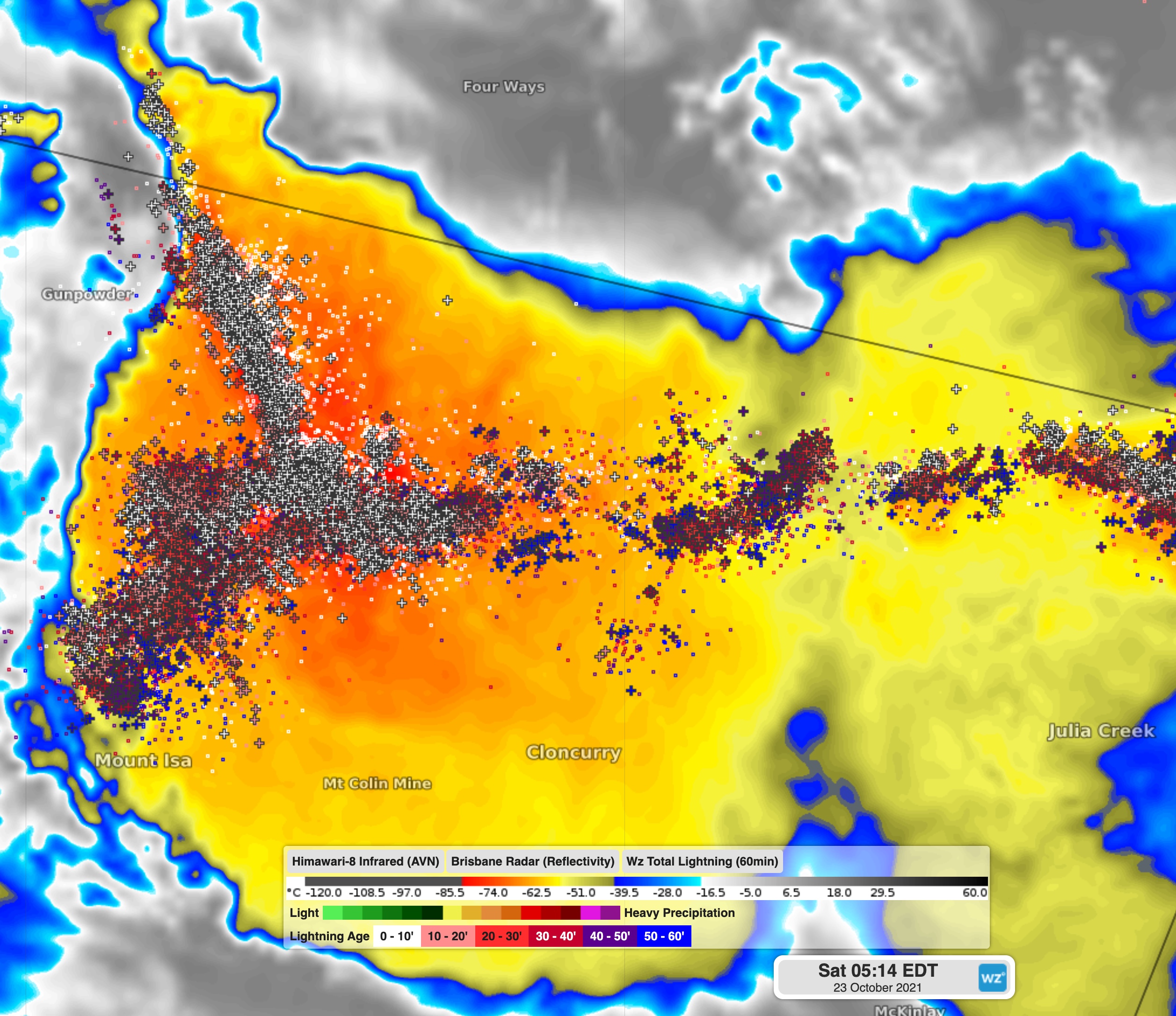 Skies spark over northwestern Queensland 