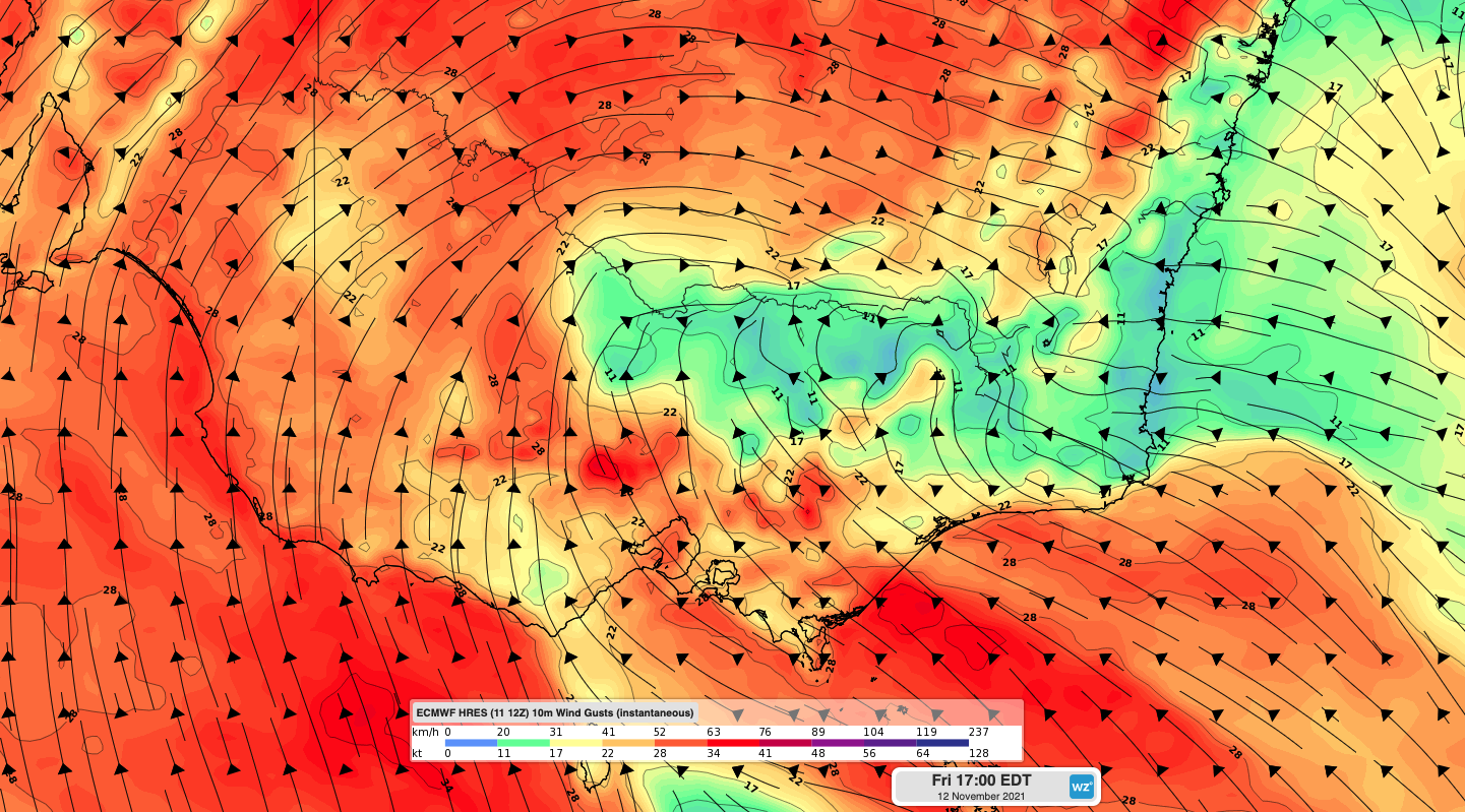 Dangerous wind direction today for Victoria