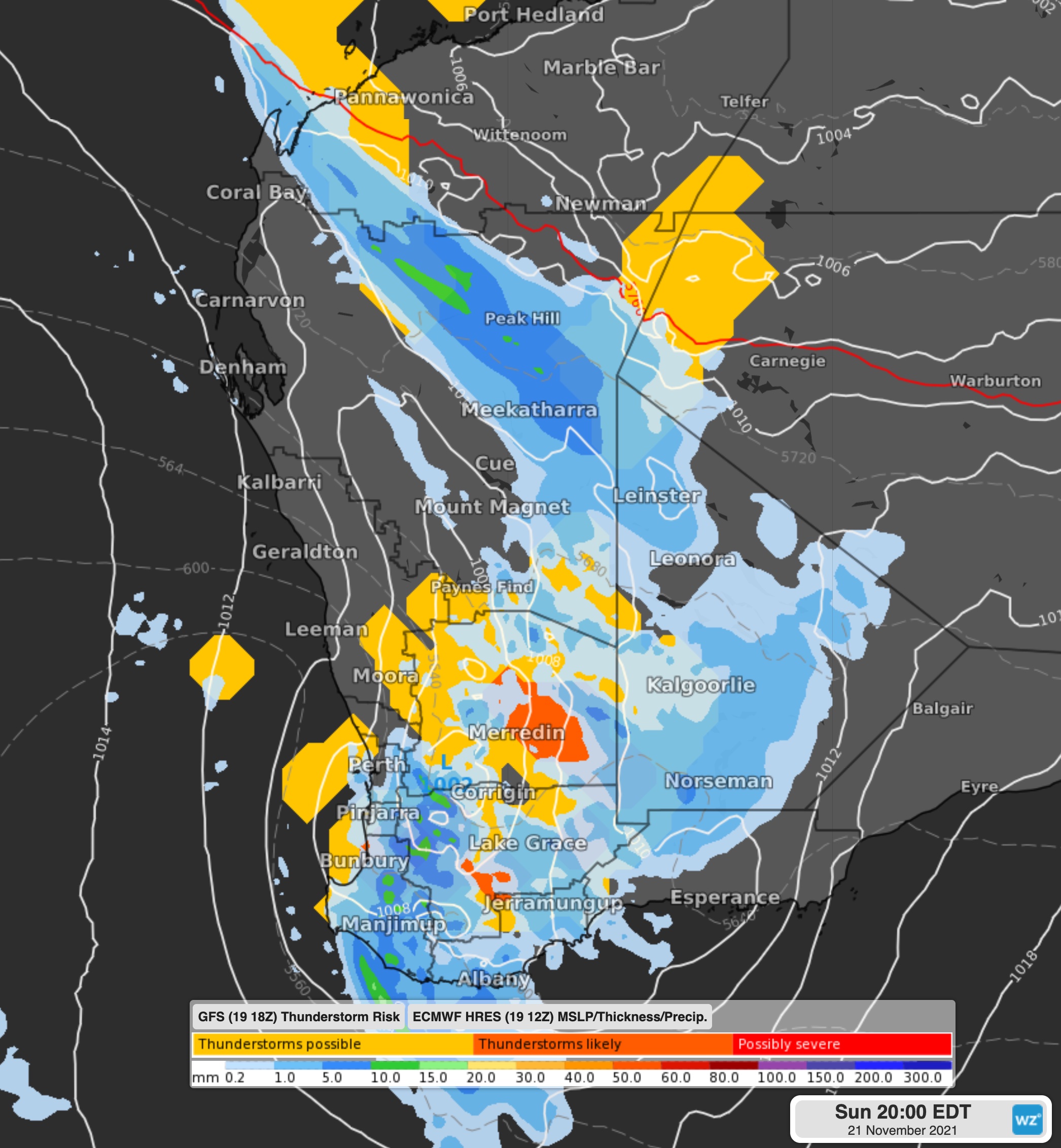 Warmth turning to storms in WA