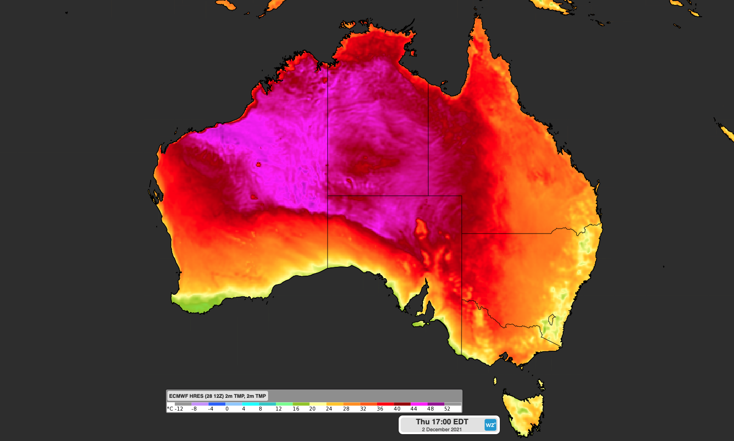 Hot start to summer for large area of Australia 