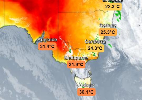 Melbourne, Adelaide, Hobart all top 30 degrees on first day of summer