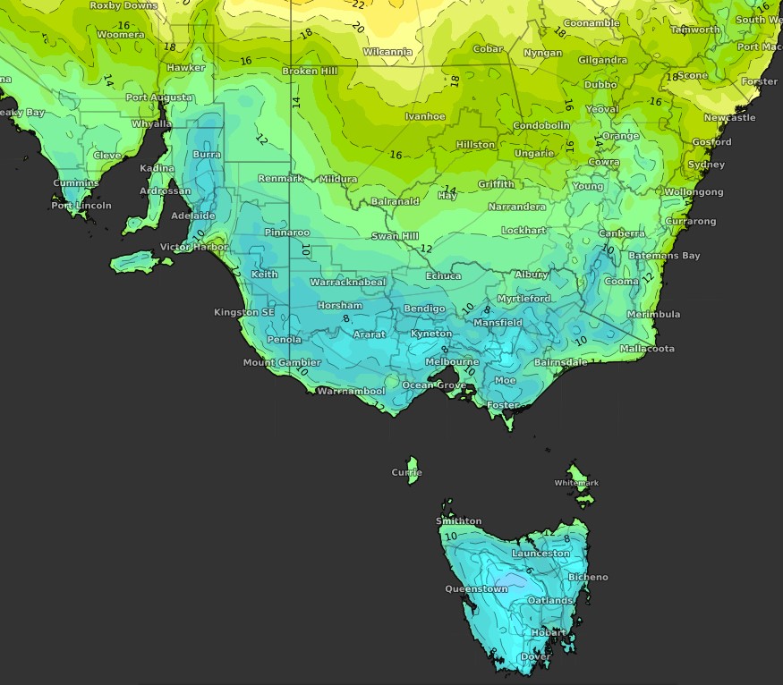 Chilly morning in southern Australia 