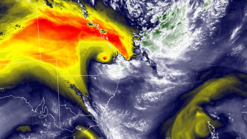 What caused the record-breaking rain in eastern Australia?