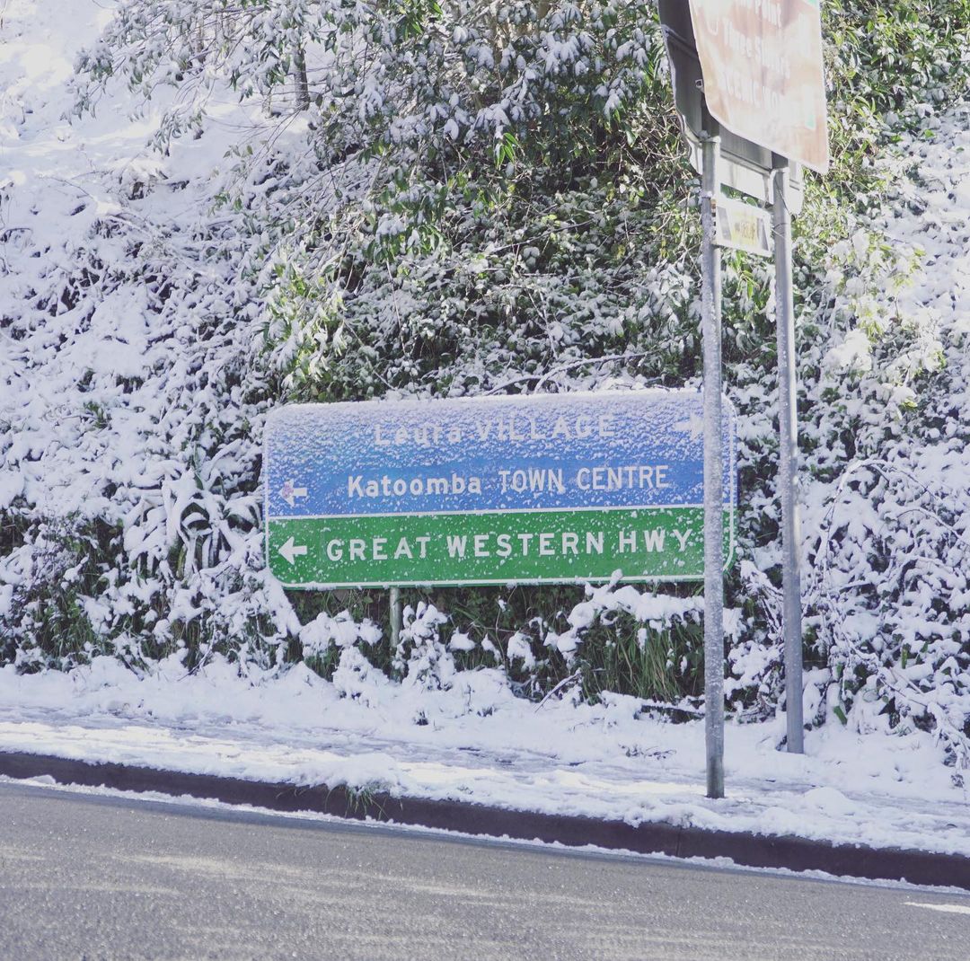 Black ice and white snow in the Blue Mountains