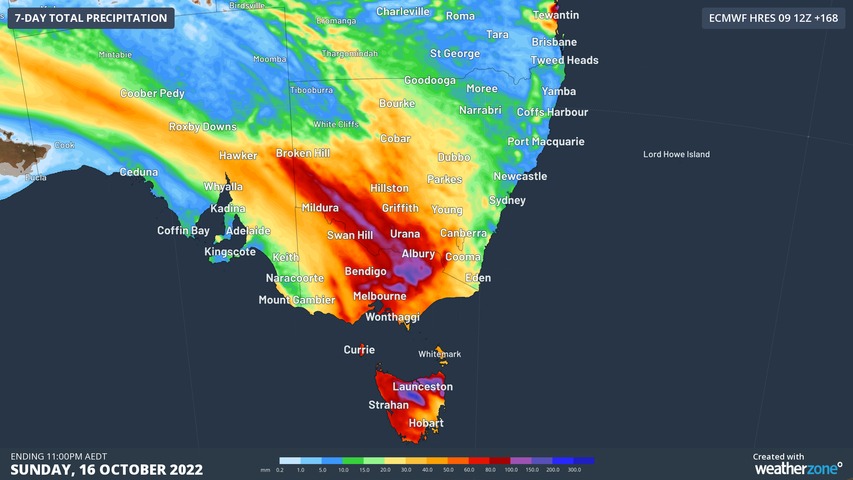 Flooding rain to target VIC, TAS this week