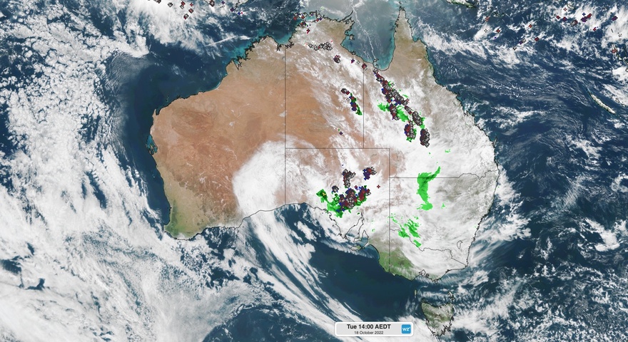 Storms building over Australia