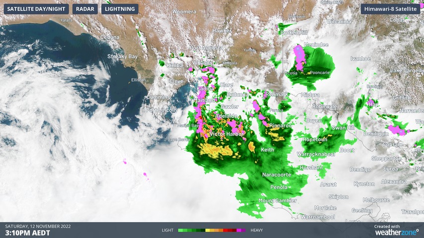 Thousands without electricity as storms smash SA today. Storms to hammer eastern AUS tomorrow.