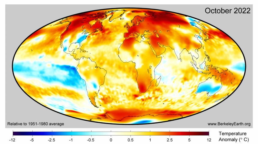 One of Earth's warmest Octobers on record, despite La Nina
