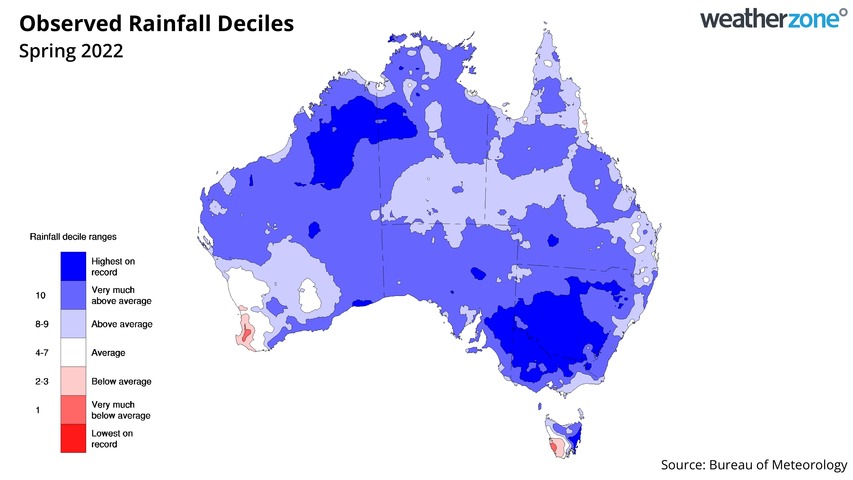 Australia's 2nd wettest spring on record