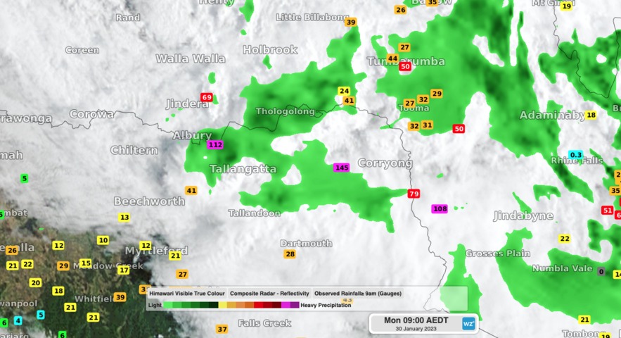 Albury's heaviest rain in 160 years