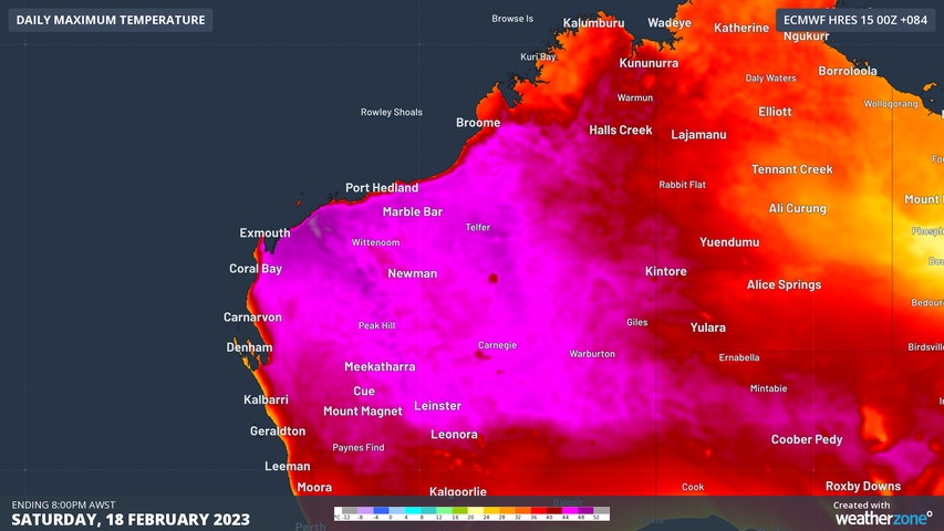 Temps to approach 50C in Australia this weekend