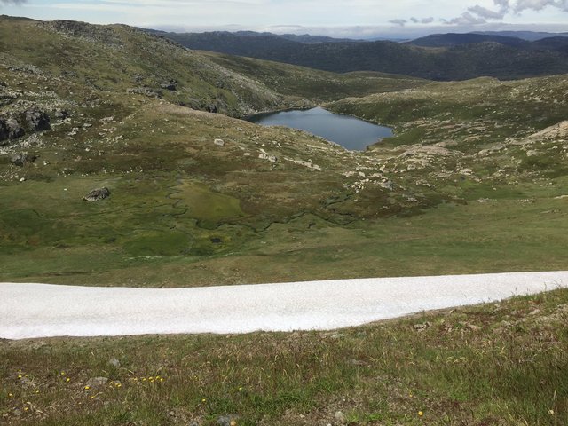 Last winter's snow patches have lingered till autumn