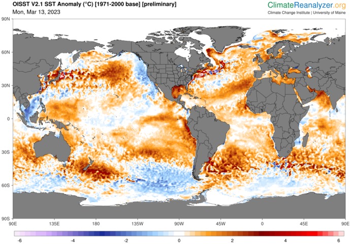 Record ocean warmth returns as La Nina fades 