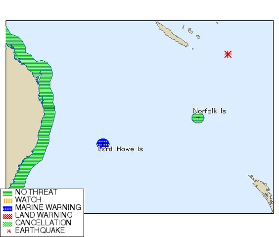 Marine tsunami warning issued for Lord Howe Island