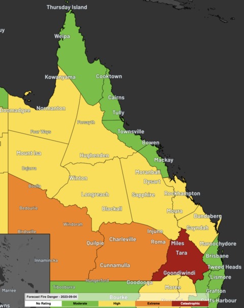 Qld's first catastrophic fire danger in 5 years