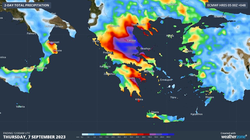 Storm Daniel breaks rainfall record in Greece