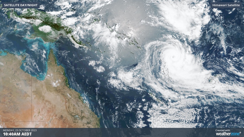 Tropical Cyclone Lola gaining strength near Vanuatu