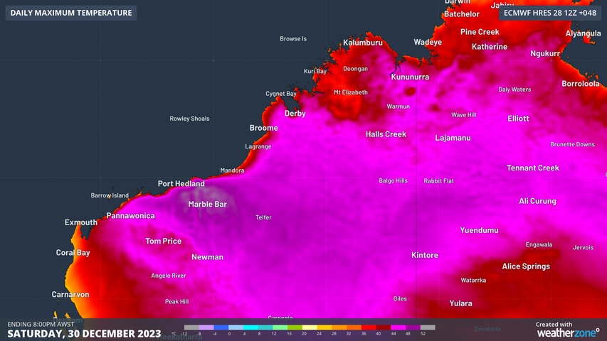 Northwest Australia searing under extreme heatwave conditions