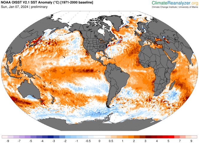 Record global ocean warmth persists into 2024