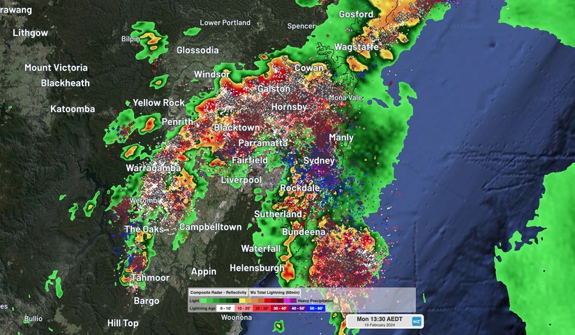75,000 lightning strikes as severe storms pummel Sydney