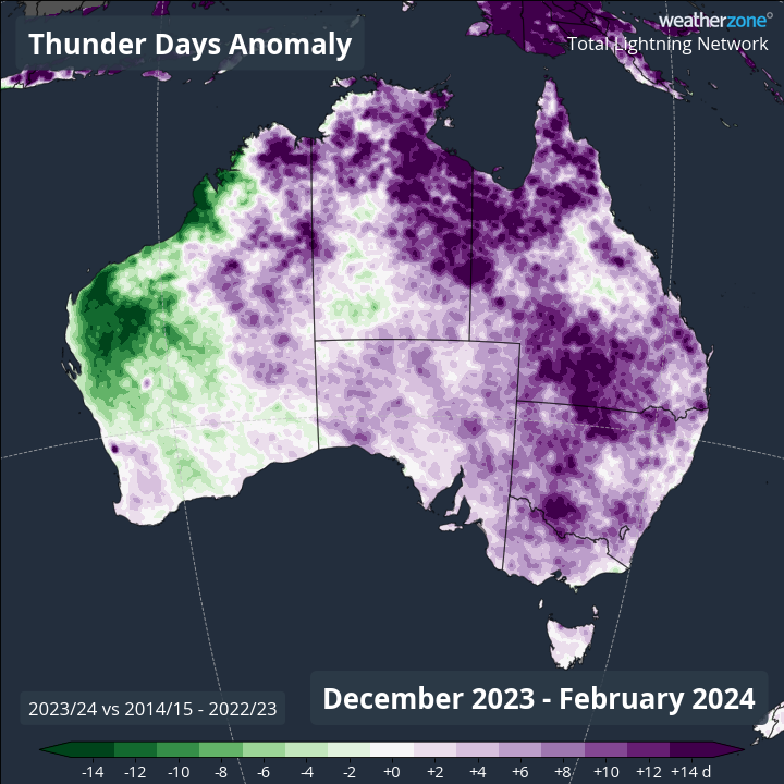 Unusually stormy summer for Australia, lightning data shows
