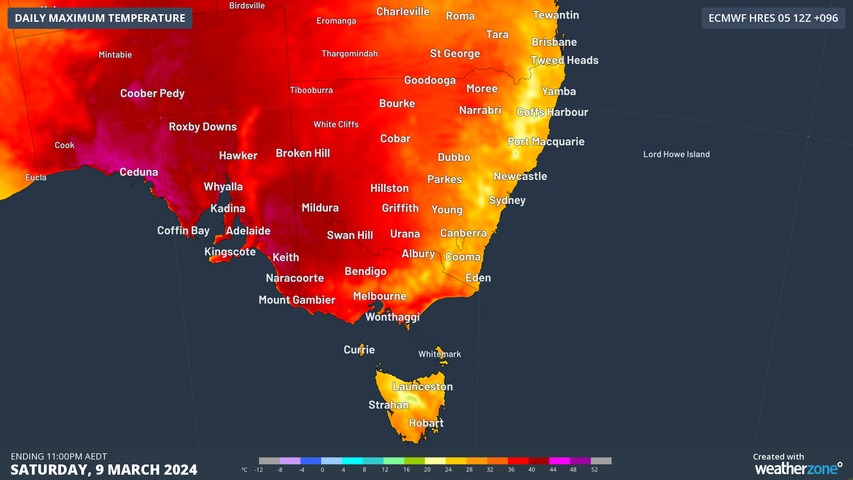 Heatwave tracking east for the weekend