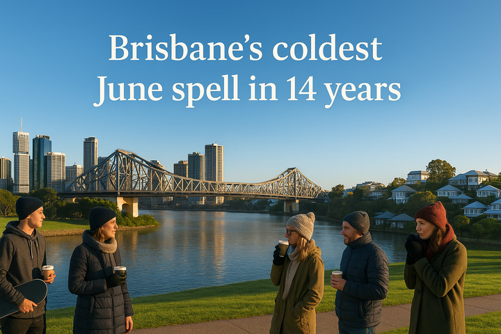 Image: Brisbane's frosty dawn, depicted in an AI-generated illustration created with OpenAI DALL·E. Source: OpenAI DALL·E