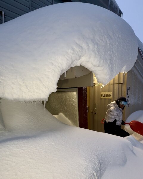 Image: Mt Hotham locals were really "digging" the heavy snowfall on Monday morning. Source: Mt Hotham