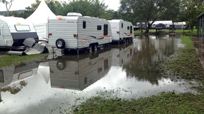 Downpour floods Gold Coast camping show at Mudgeeraba
